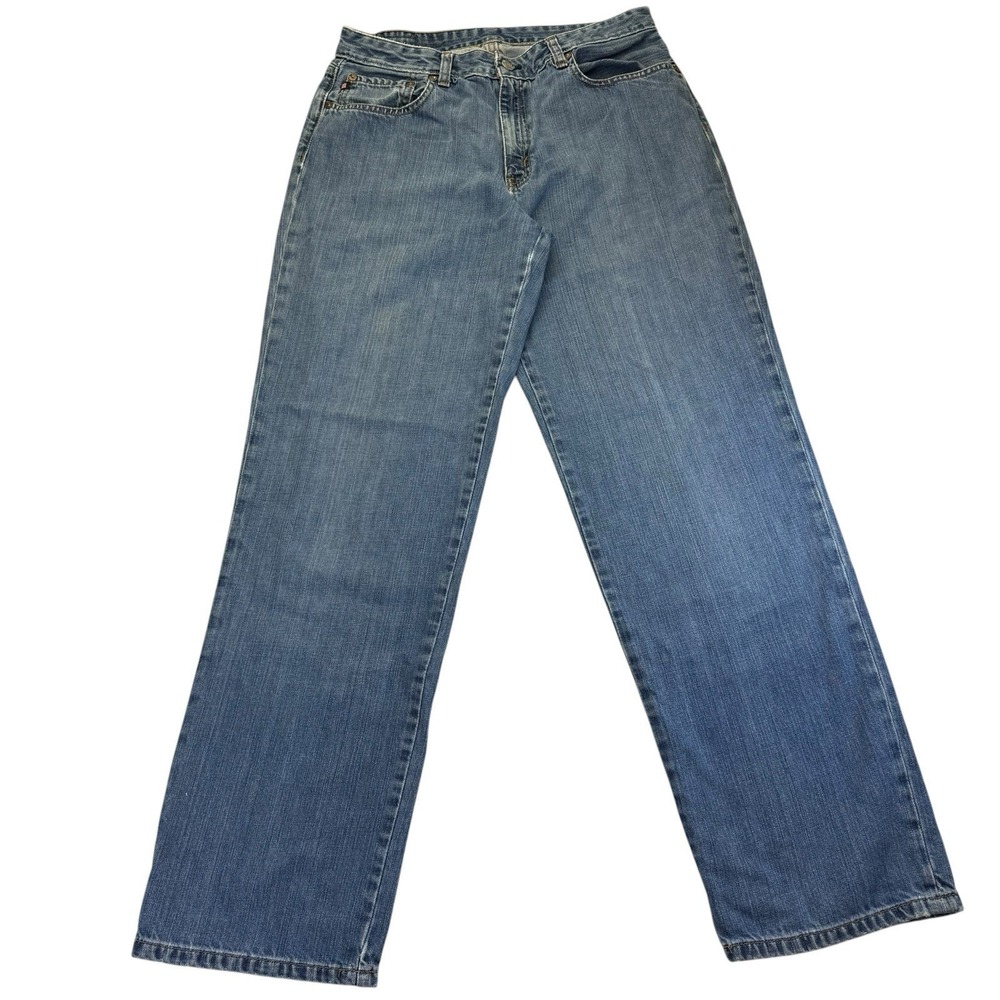 VINTAGE Polo Ralph Lauren Blue Jeans Womens 12 Size 12x32 Saturday Jean Flag